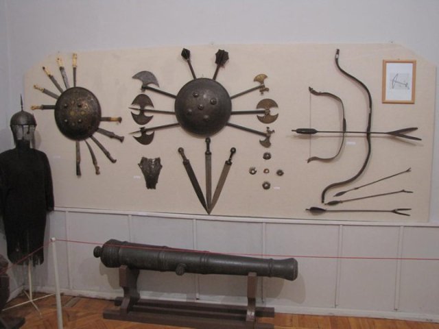 A display of weapons at the Kutaisi State Historical Museum