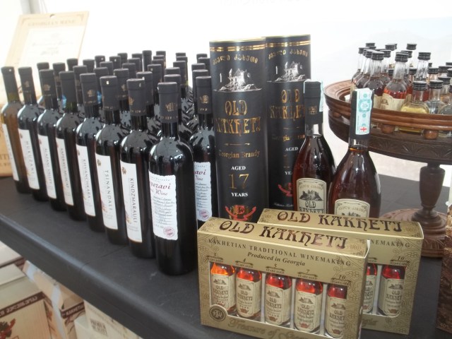 A selection of wine and brandy at Tbilisoba