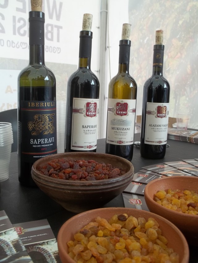 A selection of wine at Tbilisoba