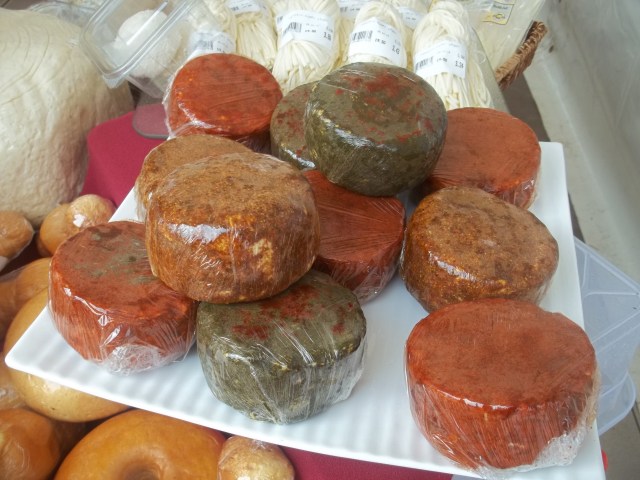 Colorful Georgian cheese at Tbilisoba.