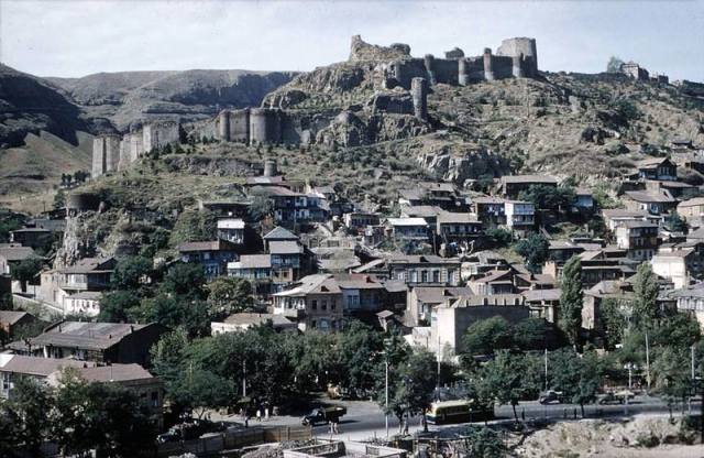 Narikala Castle and the Old Town District of Tbilisi in 1958