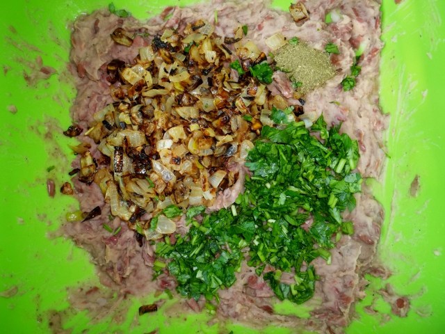Adding Fried Onions and Parsley