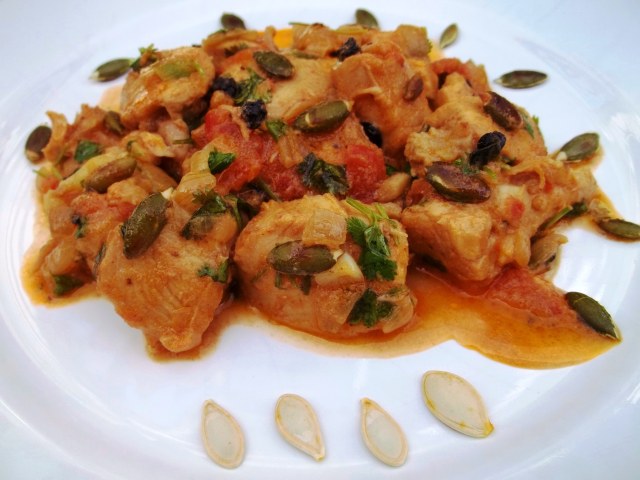 Chicken Chashushuli with Pumpkin Seeds