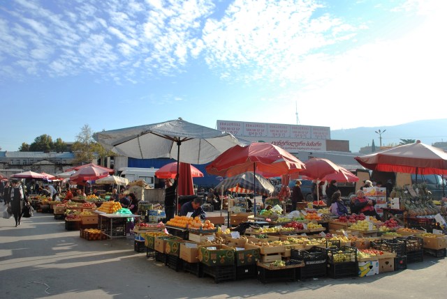 Part of the outside market at the Dezerter Bazaar in Tbilisi