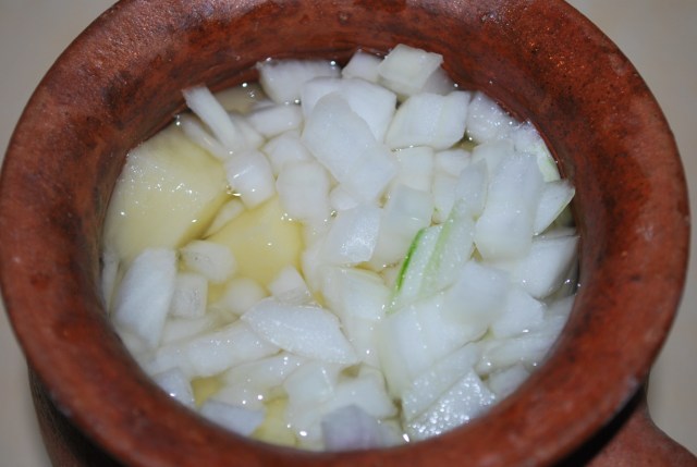 Add potatoes and onions