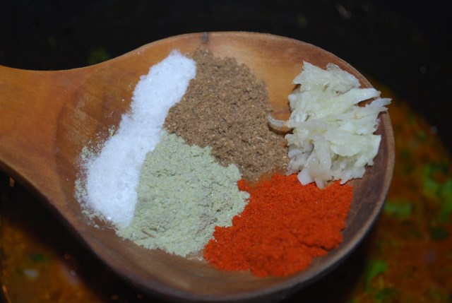 Adding Garlic and Spices