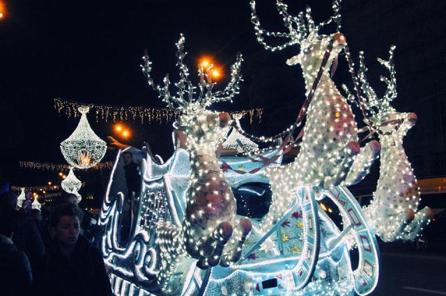 Christmas decoration near the old Parliament building in Tbilisi