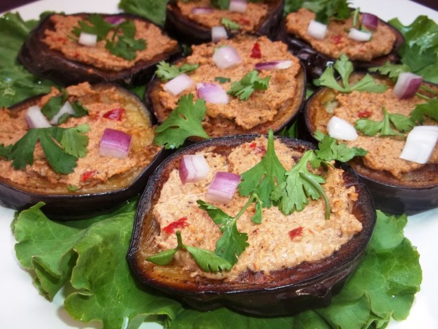 Eggplant with Walnuts and Red Ajika