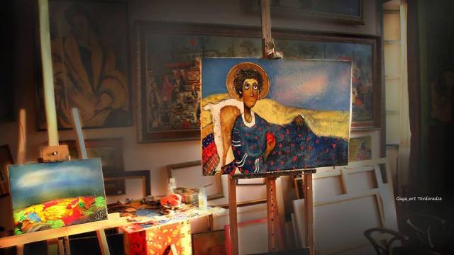 A painting of an angel by Guga Tevdoradze