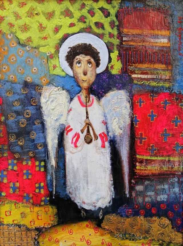 Painting of an angel by Guga Tevdoradze