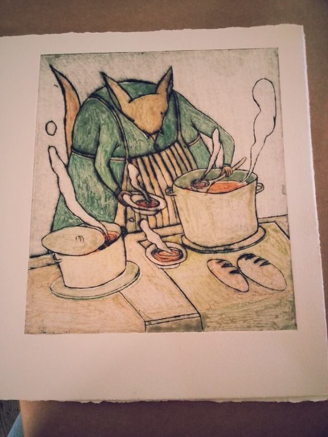 Illustration from Franzy's Soup Kitchen by artist Ana Chubinidze