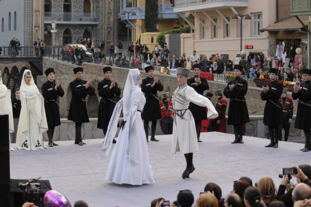 The Ossetian Song and Dance Ensemble "Yarn" performing the Invitation Dance at Tbilisoba 2014