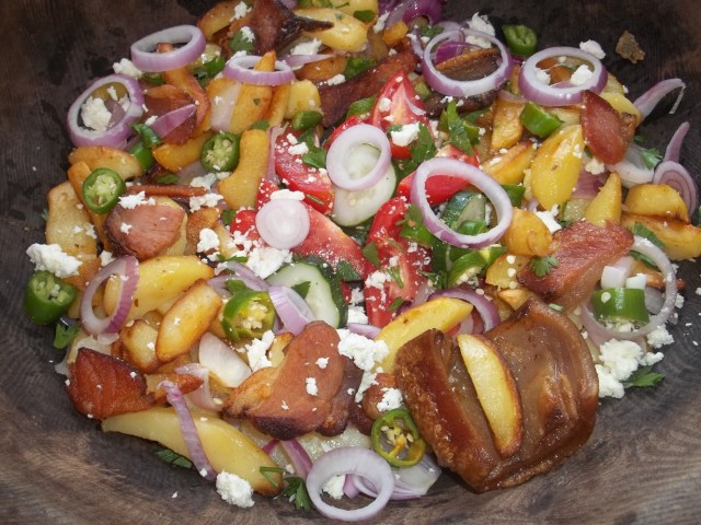Ojakhuri with Rachuli Bacon and Salad - Copy