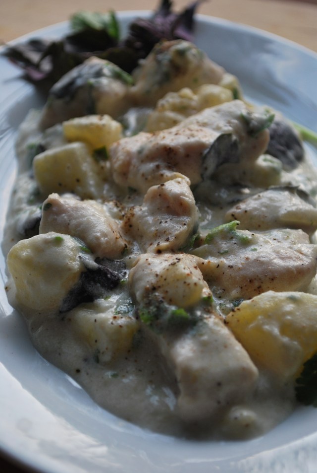 Ossetian Chicken with Sour Cream ready for serving