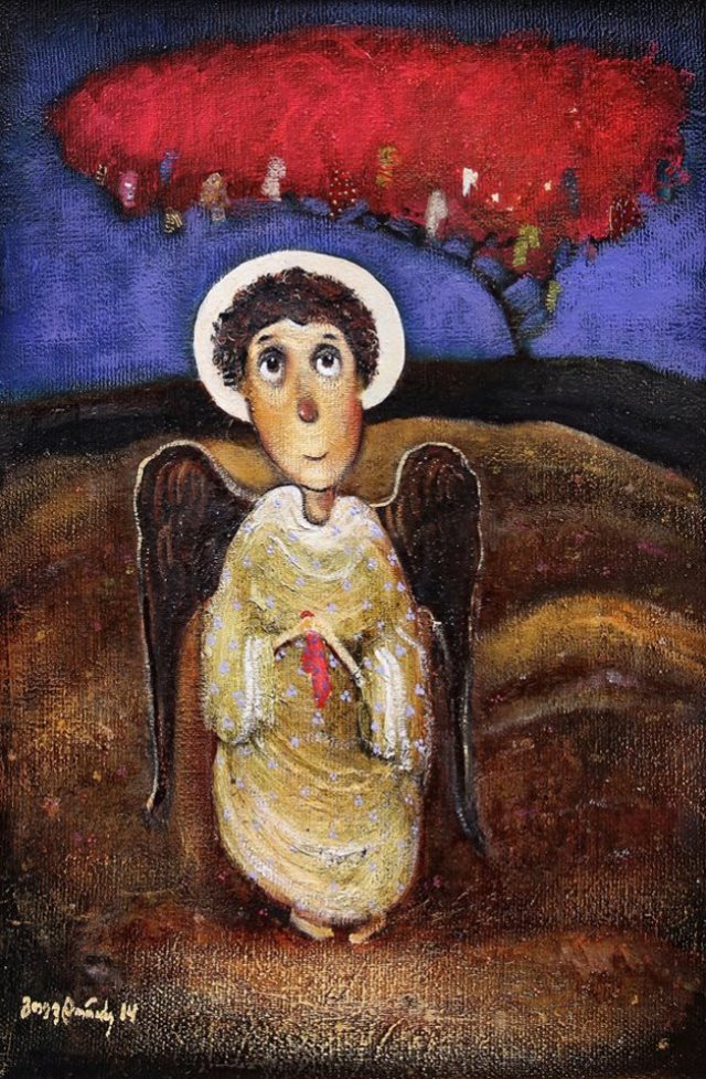 Painting of an angel by Guga Tevdoradze