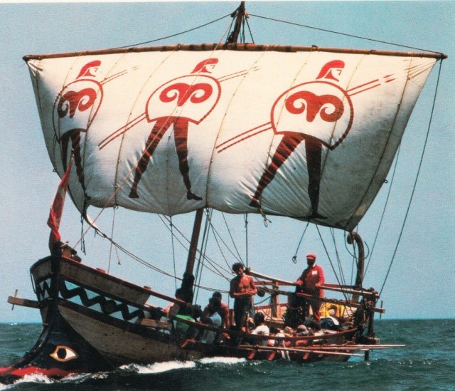 The replica "Argo" on its 1984 voyage