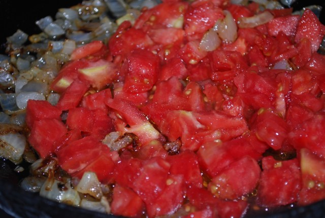 Adding Chopped Tomatoes