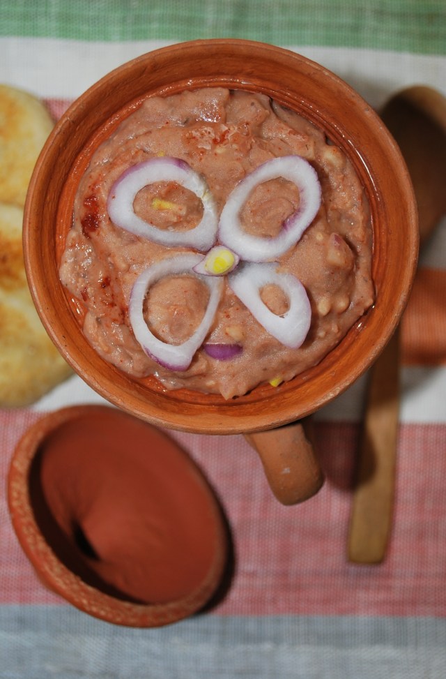 Mashed Lobio with Ajika and Walnuts ready for Serving - Copy