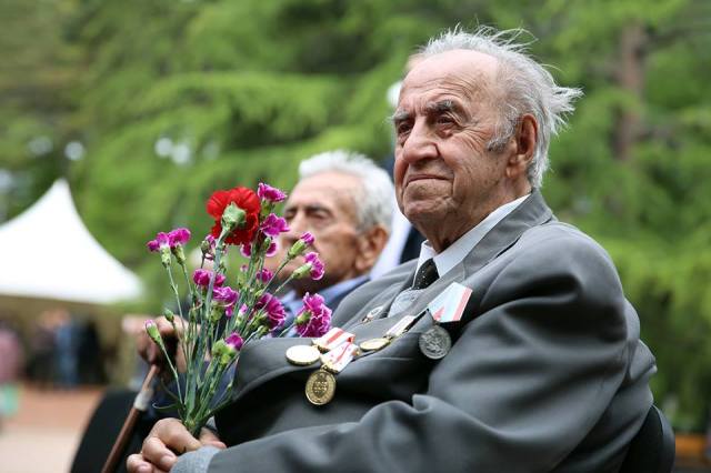 Veterans commemorating Victory Day