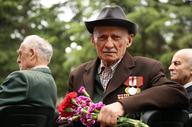 Veterans commemorating Victory Day