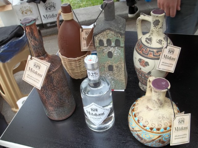 Ceramic wine bottles at the New Wine Festival 2015
