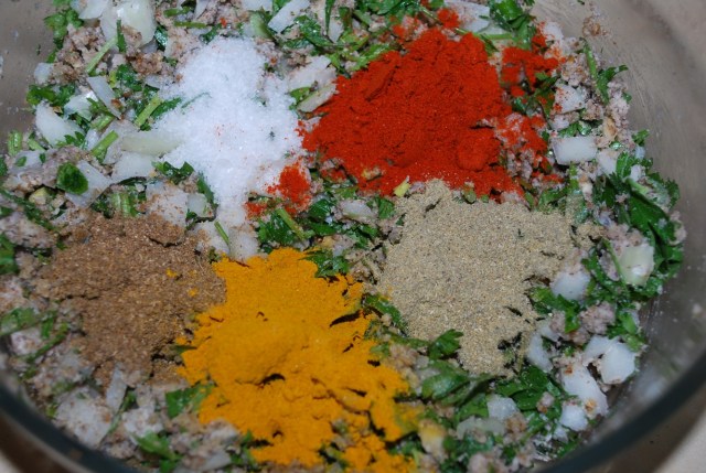 Adding spices and salt