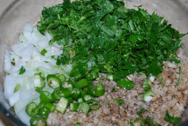 Walnuts, herbs, hot peppers and onions - Copy