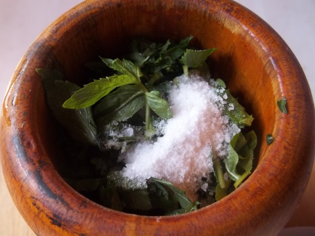 Crush the mint and salt - Copy