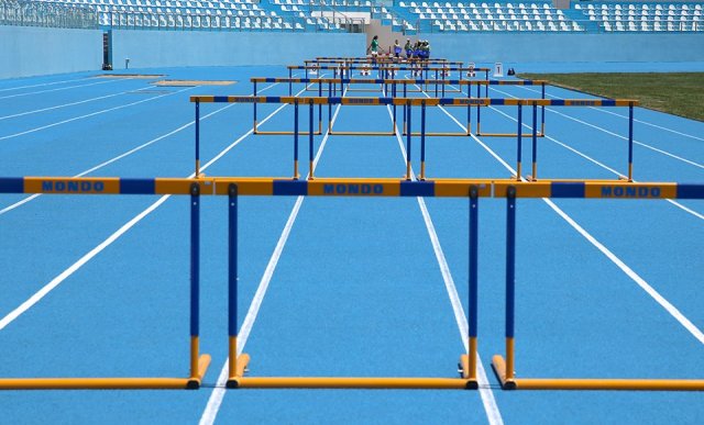The newly built athletics stadium at the New Tbilisi sports complex on the shores of Tbilisi Sea