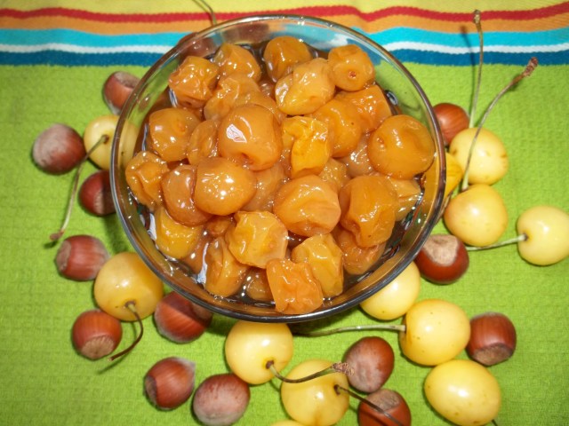 White cherry muraba with hazelnuts