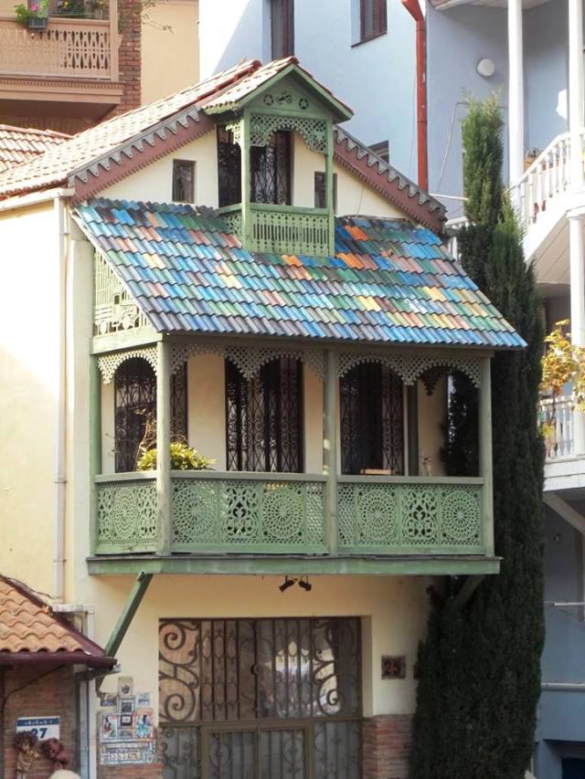 A colorful house in Tbilisi's Old Town District. Photo by Georgia About