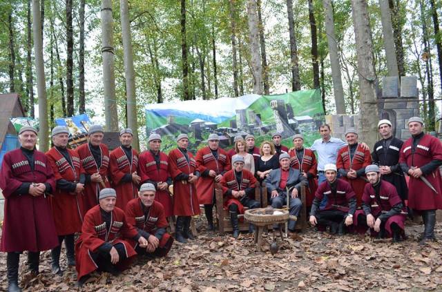 A folk song ensemble at the Song about Samegrelo Festival
