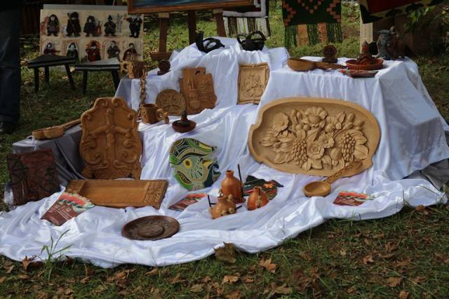 A craft display at the Song about Samegrelo Festival