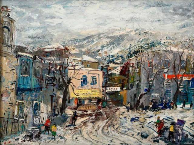"Winter" - oil on canvas by Giorgi (Gogya) Kukhalashvili 