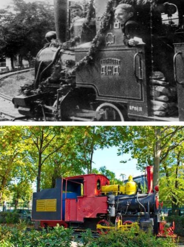 The Children's Railway in Mushtaid Garden - then and now